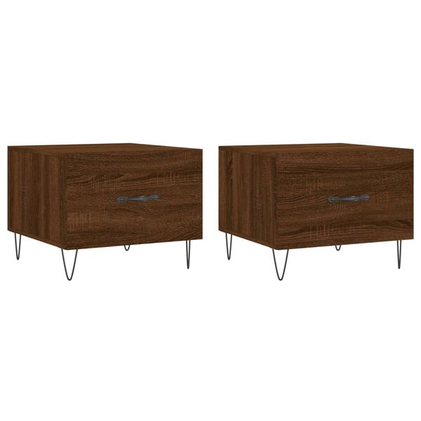vidaXL Coffee Tables 2 pcs Brown Oak 50x50x40 cm Engineered Wood