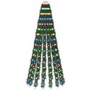 vidaXL LED Christmas Tree 150 cm 240 LEDs Multicolour Steel Green