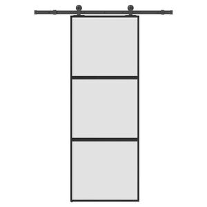 vidaXL Sliding Door with Hardware Set 76x205 cm Tempered Glass&Aluminium