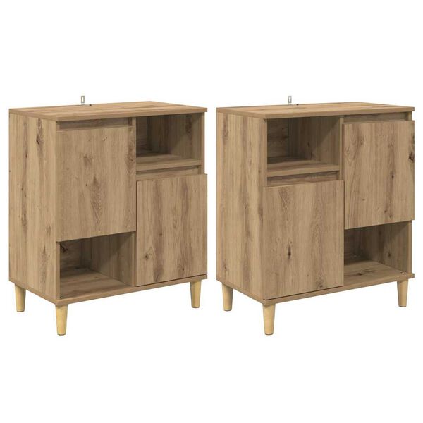 vidaXL Sideboards 2 pcs Artisan Oak 60 x 35 x 70 cm Engineered Wood