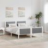 vidaXL Bed frame White and light grey 160 x 200 cm Solid pine wood