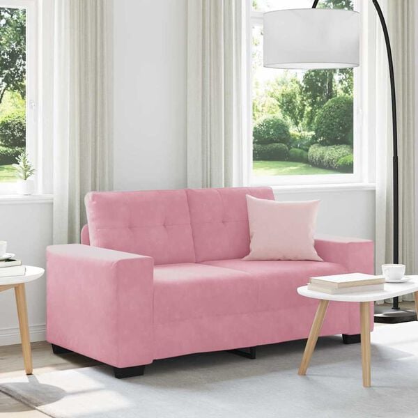 vidaXL Sofa Pink 160 x 80 x 82 cm Poly velvet