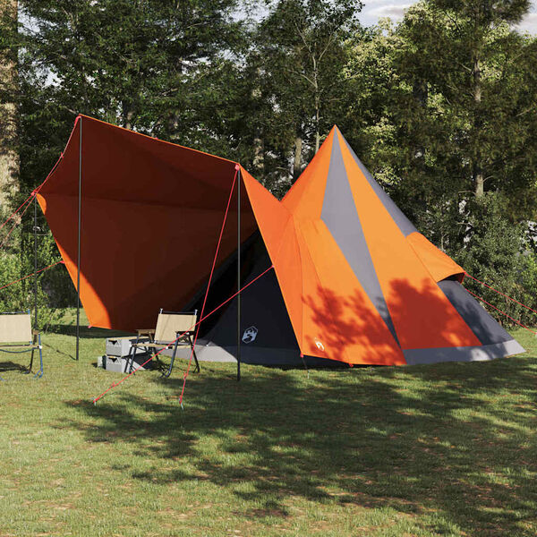 vidaXL Family Tipi Tent Folding Grey and Orange 510 x 690 x 330 cm