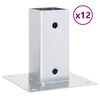 vidaXL Post Bases Square 12 pcs Silver 61x61 mm Galvanised Steel