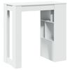 vidaXL Bar Table with Racks White 102x50x103.5 cm Engineered Wood