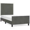 vidaXL Bed Frame without Mattress Dark Grey 90x200 cm Velvet