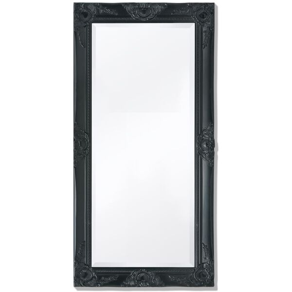 vidaXL Wall Mirror Baroque Style 100x50 cm Black