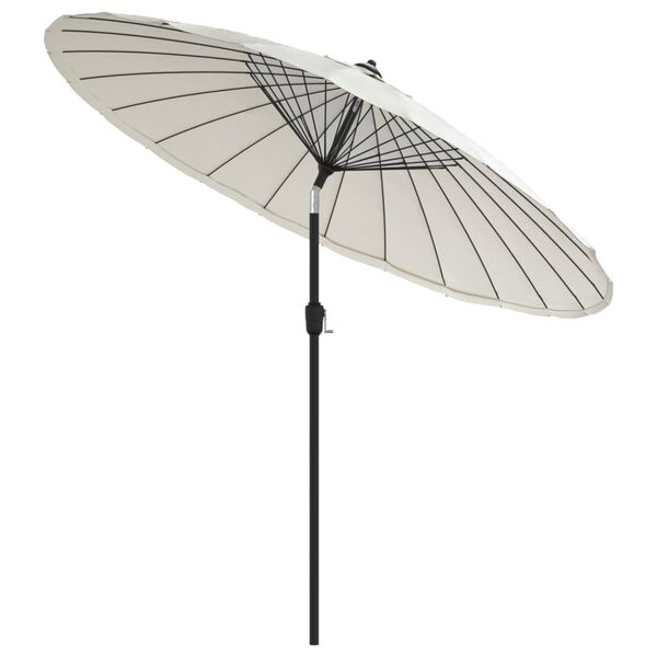 vidaXL Garden Parasol with Aluminium Pole 270 cm Sand White