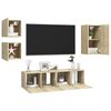 vidaXL 5 Piece TV Cabinet Set Sonoma Oak Engineered Wood