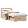 vidaXL Bed Frame with Headboard 90x200 cm Solid Wood Pine