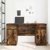 vidaXL Desk with Drawer Smoked oak 140 x 49 x 76 cm Engineered wood