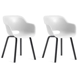 Keter Garden Chair with Metal Legs Noa 2 pcs White