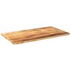 vidaXL Table Top 100x70x2.5 cm Rectangular Solid Wood Rough Mango