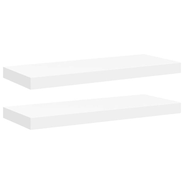 vidaXL Floating Wall Shelves 2 pcs White 60x23.5x3.8 cm MDF