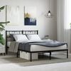 vidaXL Metal Bed Frame without Mattress with Headboard Black 120x190cm