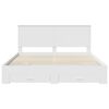 vidaXL Bed Frame with Headboard White 180 x 200 cm Engineered Wood