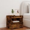 vidaXL Bedside Cabinet with LED Lights Smoked Oak 50x40x45 cm