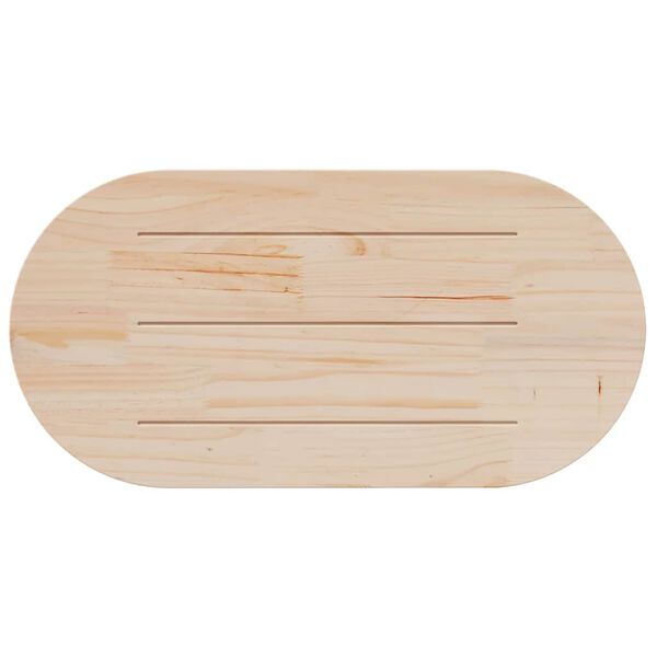 vidaXL Table Top 110x55x2.5 cm Solid Wood Pine Oval