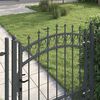 vidaXL Fence Gate with Spikes Grey 100 x 100 cm Powder-coated steel