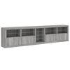 vidaXL Sideboard with LED Lights Grey Sonoma 283x37x67 cm