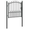 vidaXL Fence Gate with Spikes Grey 100 x 100 cm Powder-coated steel