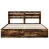 vidaXL Bed Frame with Drawer Smoked Oak 200 x 200 cm Engineer Wood