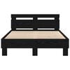 vidaXL Bed Frame with LED Black Oak 135 x 190 cm Engineered Wood
