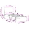 vidaXL Bed frame White and light grey 90 x 190 cm Solid pine wood