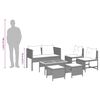 vidaXL Garden Sofa Set 6 pcs Beige and light grey Poly Rattan