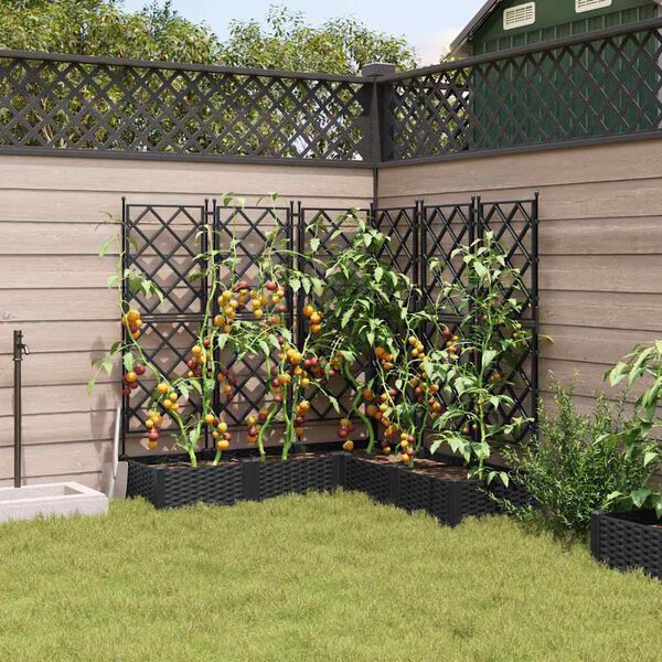 vidaXL Garden Planter 5 pcs Black 120 x 120 x 125.5 cm Steel