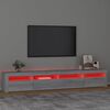 vidaXL TV Cabinet with LED Lights Grey Sonoma 240x35x40 cm
