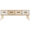 vidaXL Coffee Table with 4 Drawers 110x50x40 cm Solid Pinewood