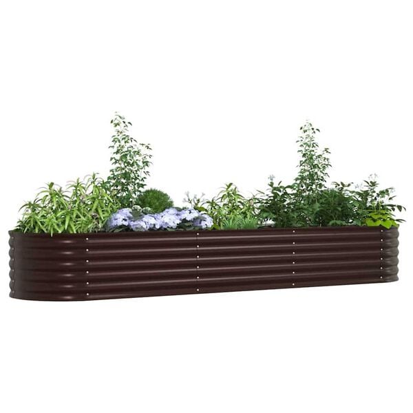 vidaXL Garden Raised Bed Brown 320 x 80 x 44 cm Steel