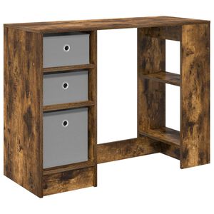 vidaXL Desk with Drawer Smoked Oak 100 x 40 x 75 cm Engineered Wood