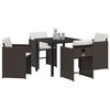 vidaXL Garden Dining Set 5 pcs Brown Poly Rattan