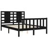 vidaXL Bed Frame without Mattress Black Double Solid Wood Pine