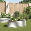 vidaXL Garden Raised Bed 160x80x44 cm Galvanised Steel Silver