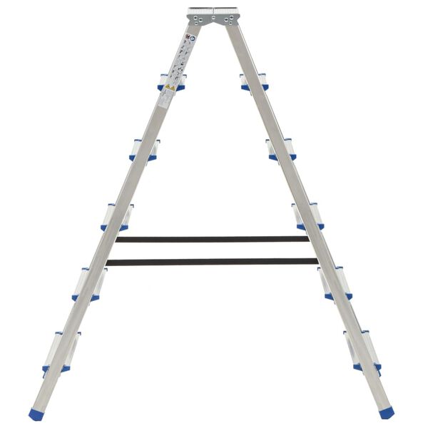 vidaXL Aluminium Double-Sided Step Ladder 6 Steps 136 cm