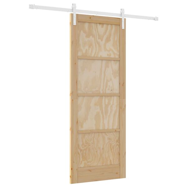 vidaXL Sliding Door Brown 78 x 202 cm Solid Pine Wood