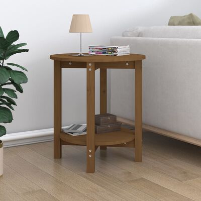 vidaXL Coffee Table Honey Brown Ø 55x60 cm Solid Wood Pine