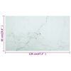 vidaXL Table Top White 120x65 cm 8mm Tempered Glass with Marble Design