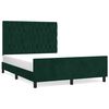 vidaXL Bed Frame without Mattress Dark Green 140x190 cm Velvet