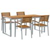 vidaXL Garden Dining Set 5 pcs Grey Solid Acacia Wood