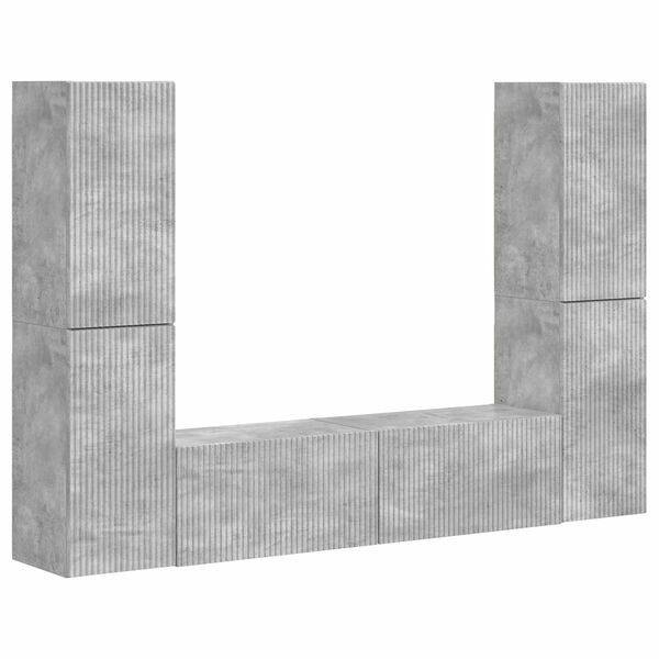 vidaXL TV Cabinet Set 6 pcs Concrete Grey Engineered Wood