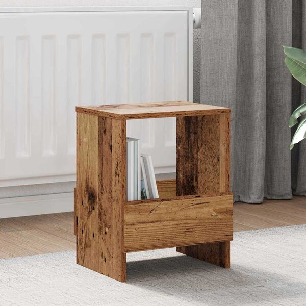 vidaXL Magazine Rack Old Wood 35 x 30 x 45 cm