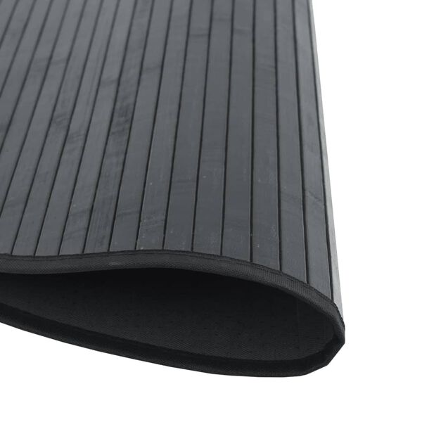 vidaXL Rug Round Black100 cm Bamboo