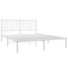 vidaXL Metal Bed Frame without Mattress with Headboard White 160x200cm