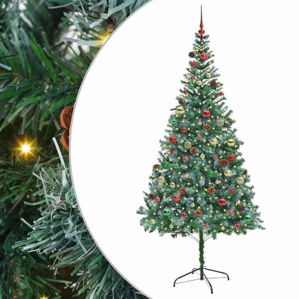 vidaXL Artificial Christmas Tree with Stand Green 210 cm PVC and Steel