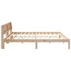 vidaXL Bed Frame with Headboard Brown 200 x 200 cm Solid pine wood