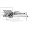 vidaXL Metal Bed Frame without Mattress with Footboard White 100x200cm
